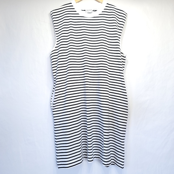 NWOT Frank And Oak Pocketd T-Shirt Dress XL  Indigo & White Stripes - Picture 9 of 10